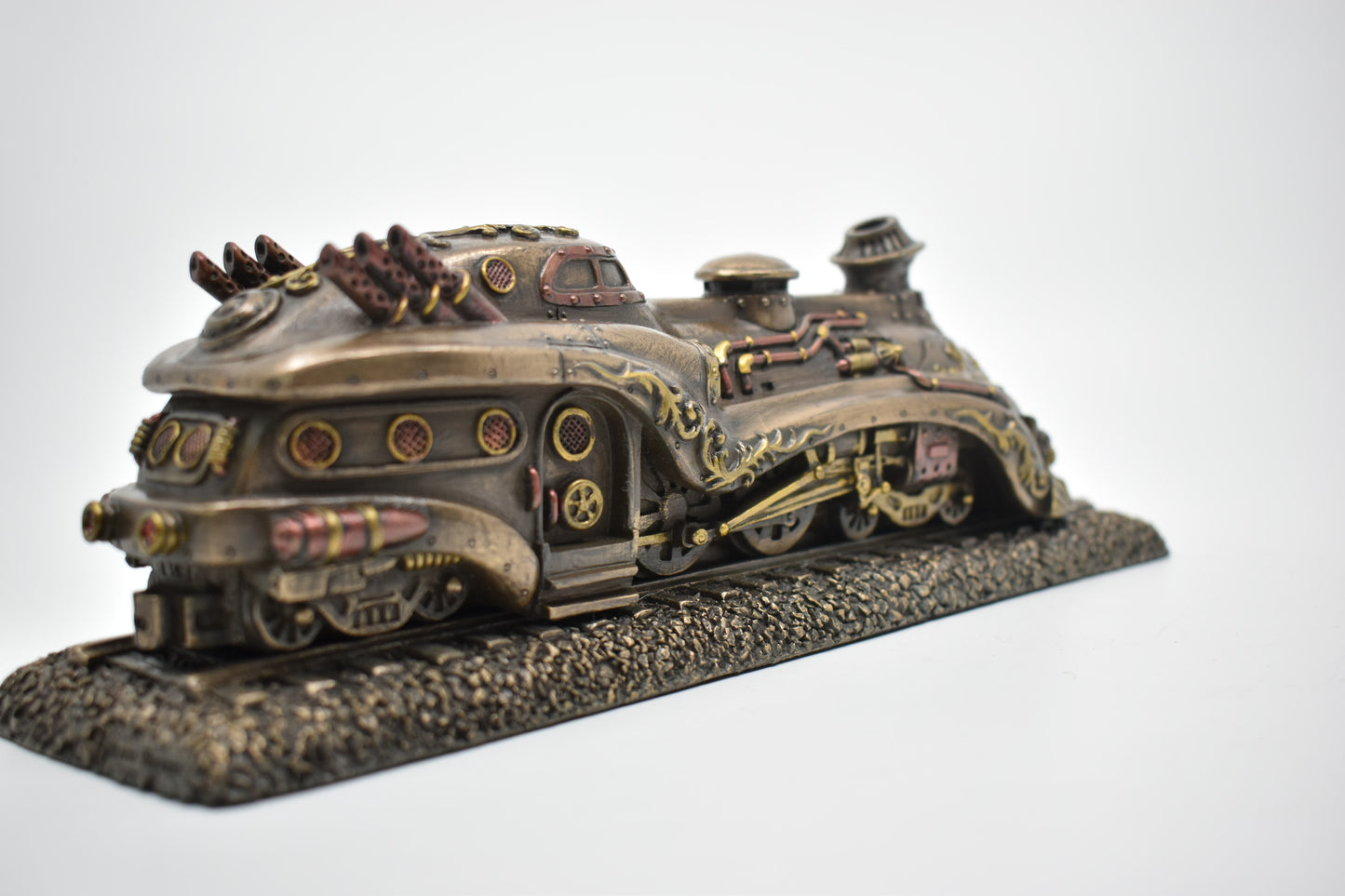 Steampunk Tren Dekoratif Heykel | Retro Lokomotif Koleksiyon Figürü 28,5 cm