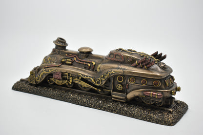 Steampunk Tren Dekoratif Heykel | Retro Lokomotif Koleksiyon Figürü 28,5 cm