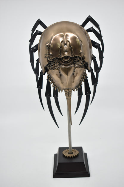 Steampunk At Nalı Yengeci Dekoratif Heykel | Mekanik Denizcilik Koleksiyon Figürü 29,5 cm