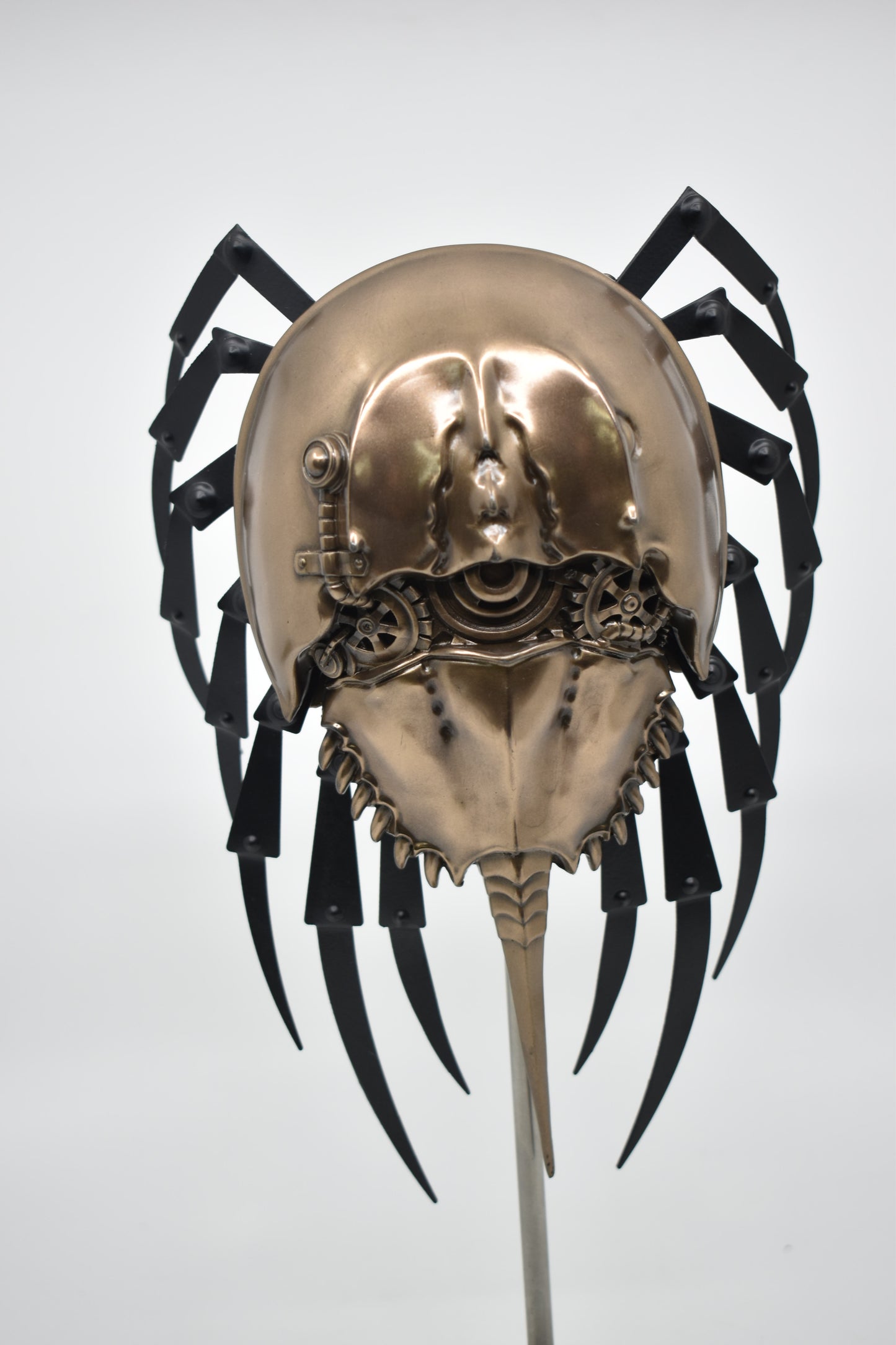 Steampunk At Nalı Yengeci Dekoratif Heykel | Mekanik Denizcilik Koleksiyon Figürü 29,5 cm
