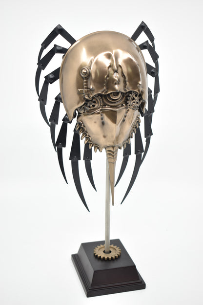 Steampunk At Nalı Yengeci Dekoratif Heykel | Mekanik Denizcilik Koleksiyon Figürü 29,5 cm
