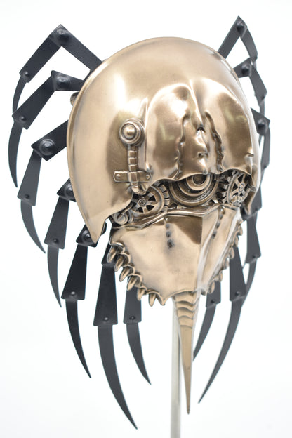 Steampunk At Nalı Yengeci Dekoratif Heykel | Mekanik Denizcilik Koleksiyon Figürü 29,5 cm