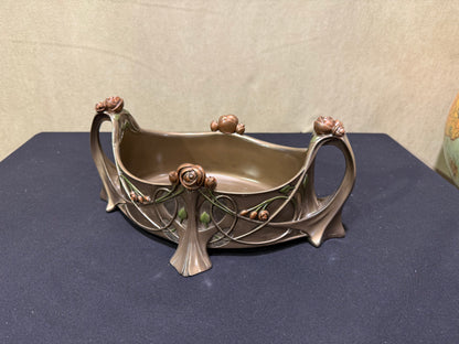 Çiçekli Dekoratif Bowl | Art Nouveau Meyvelik ve Sunum Kasesi 31,5 cm