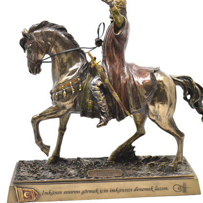 Veronese Design Fatih Sultan Mehmet Bronz Atlı Heykel 29 cm