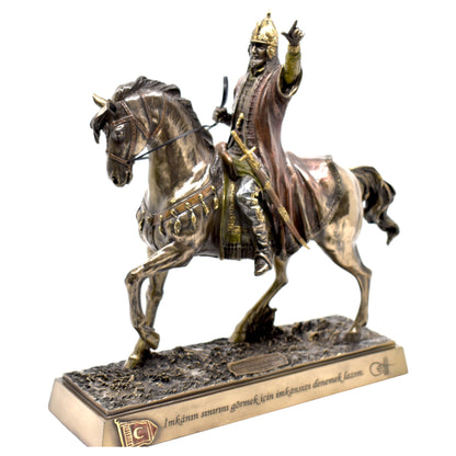 Veronese Design Fatih Sultan Mehmet Bronz Atlı Heykel 29 cm