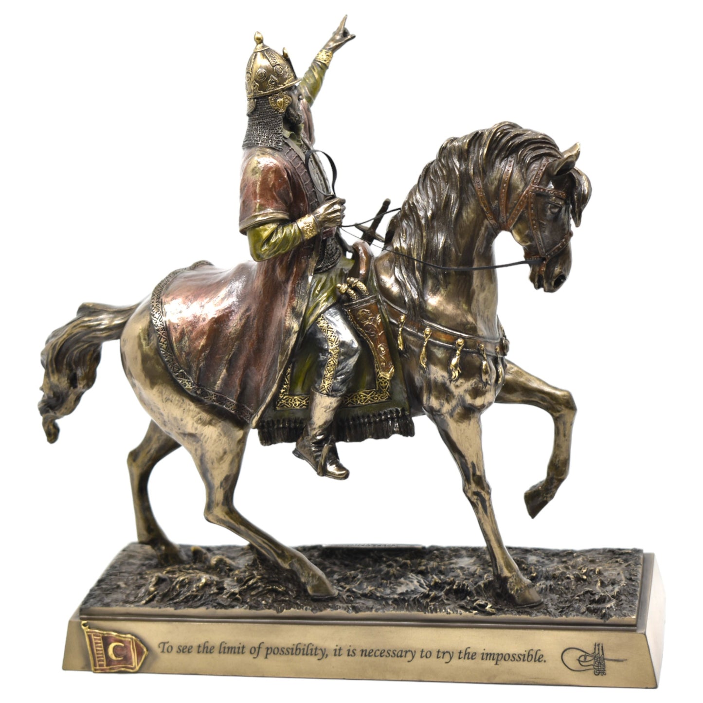 Veronese Design Fatih Sultan Mehmet Bronz Atlı Heykel 29 cm