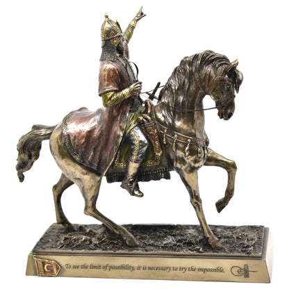 Veronese Design Fatih Sultan Mehmet Bronz Atlı Heykel 29 cm