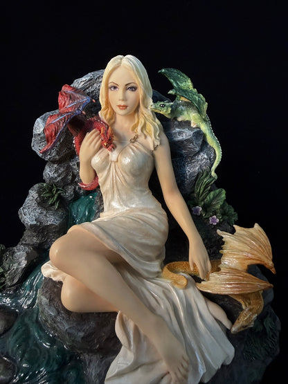 Ejderhalı Kadın Dekoratif Biblo Fantastik Figür 14 cm