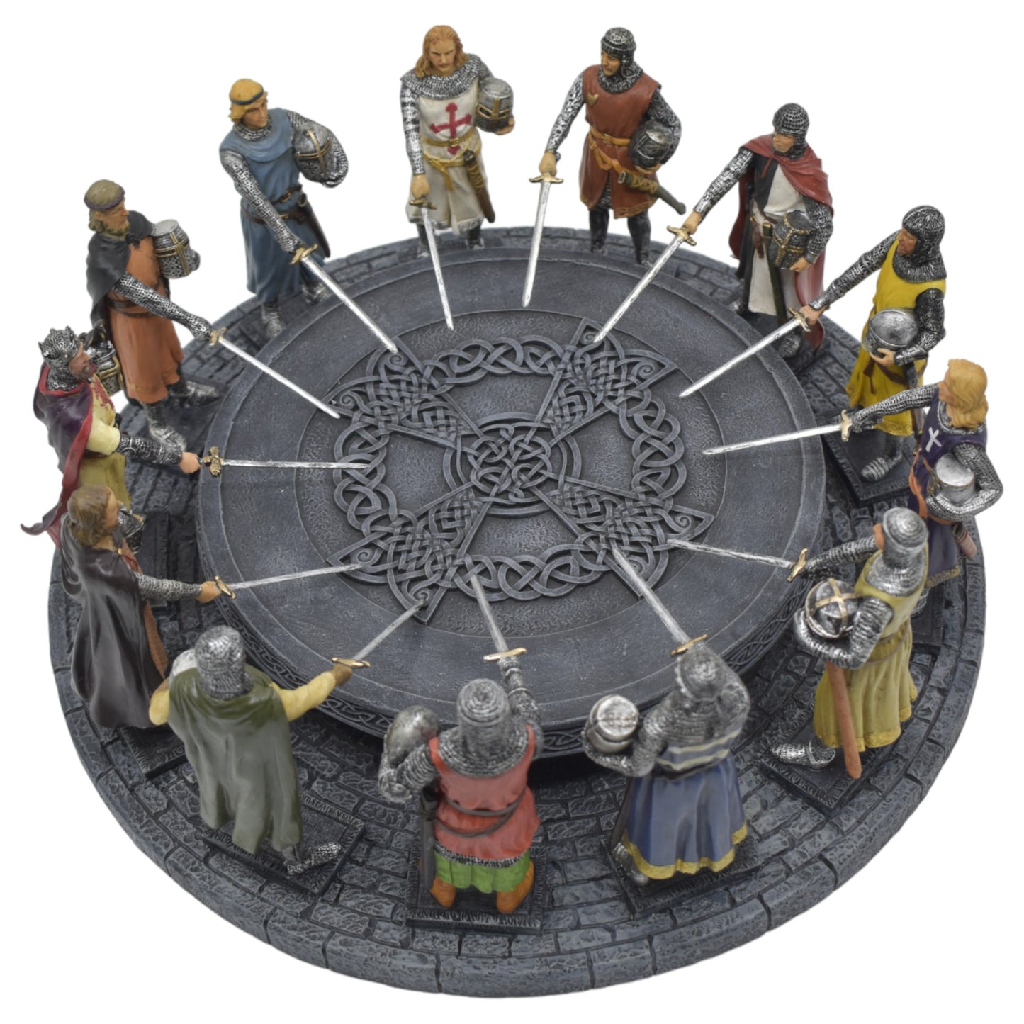 Veronese Design Kral Arthur ve 12 Şövalye Yuvarlak Masa Dekoratif Set 29,5 cm