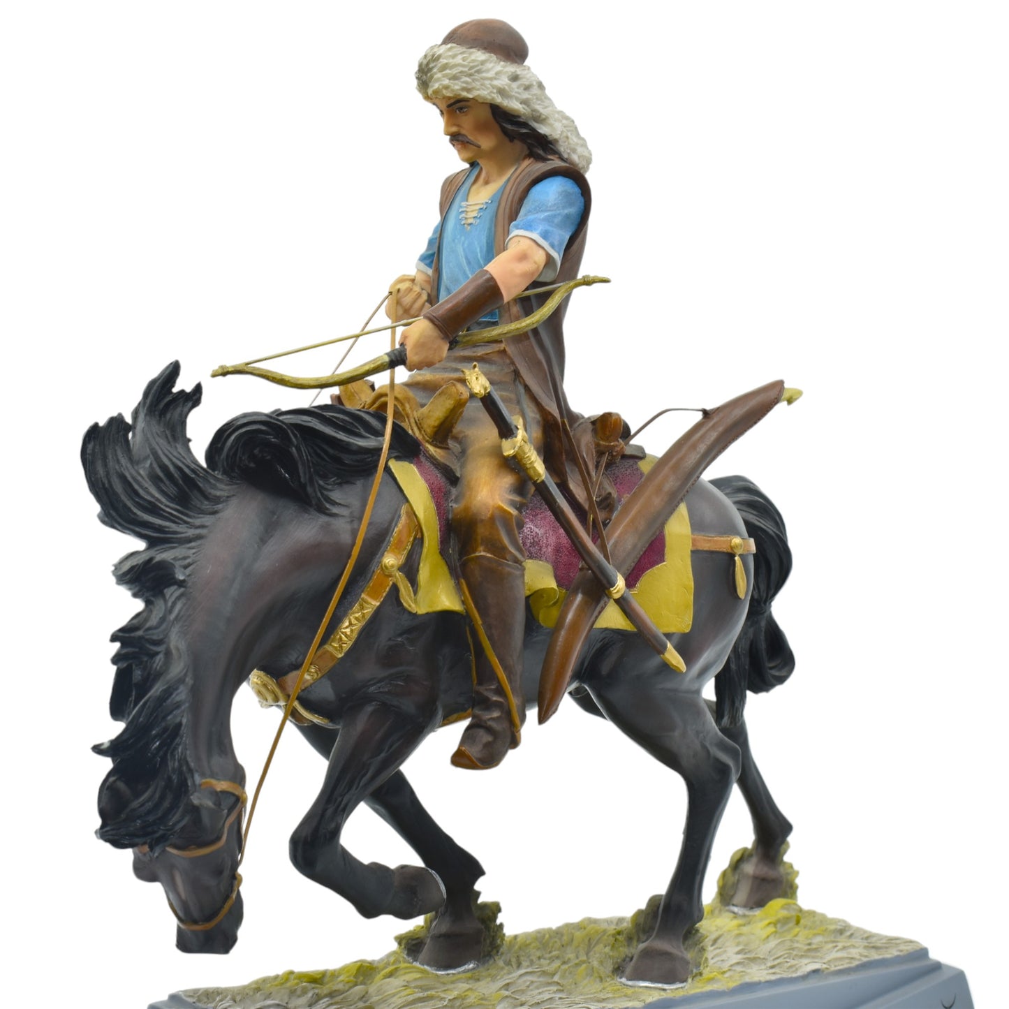 Veronese Design Mete Han Renkli Biblo – Atlı Türk Hükümdarı Dekoratif Heykel 30 cm