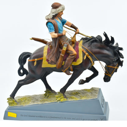 Veronese Design Mete Han Colored Figurine - Mounted Turkish Ruler Decorative Statue 30 cm