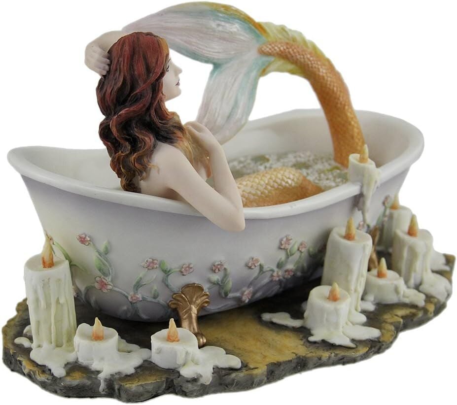 Denizkızı Küvet Dekoratif Biblo Cold Cast Resin 22 cm