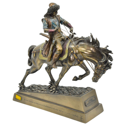 Veronese Design Mete Han Bronz Biblo – Atlı Türk Hükümdarı Dekoratif Heykel 30 cm