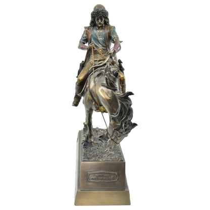 Veronese Design Mete Han Bronz Biblo – Atlı Türk Hükümdarı Dekoratif Heykel 30 cm
