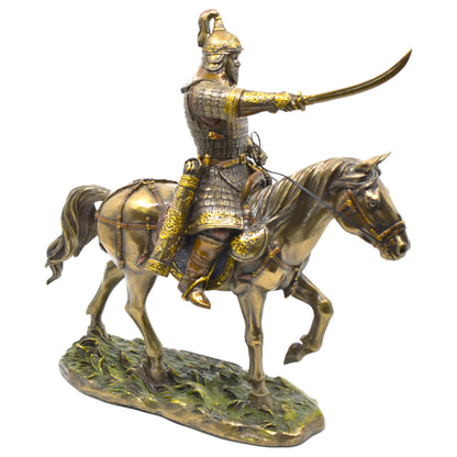 Veronese Design Cengiz Han Atlı Dekoratif Heykel 24,5 cm