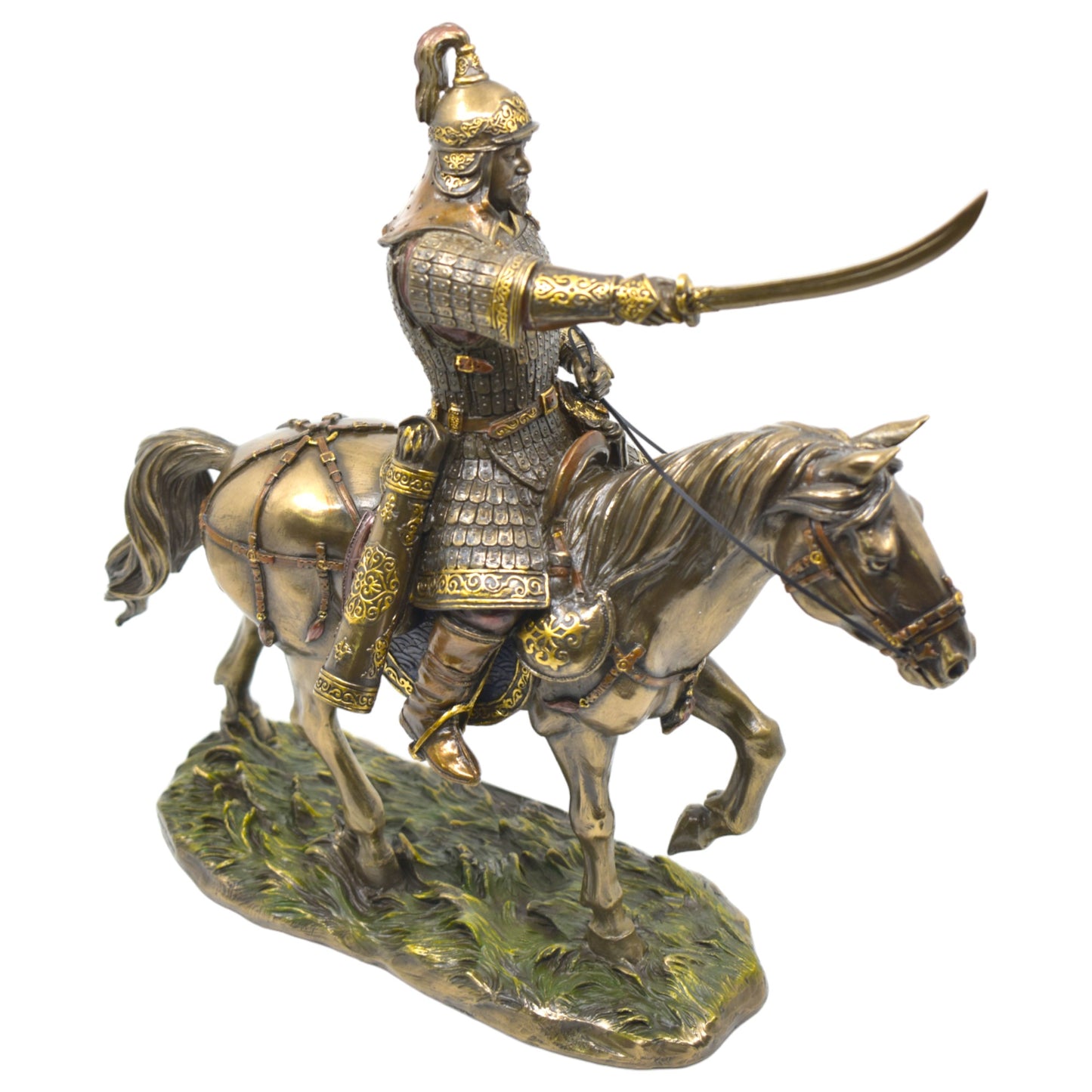 Veronese Design Cengiz Han Atlı Dekoratif Heykel 24,5 cm