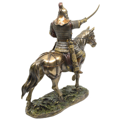 Veronese Design Cengiz Han Atlı Dekoratif Heykel 24,5 cm