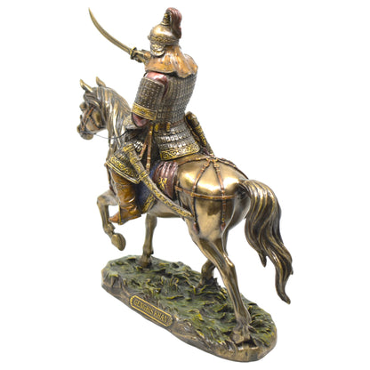 Veronese Design Cengiz Han Atlı Dekoratif Heykel 24,5 cm