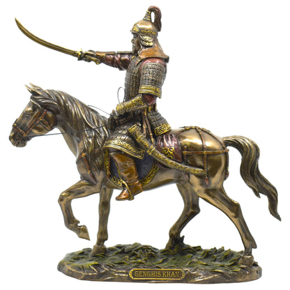 Veronese Design Cengiz Han Atlı Dekoratif Heykel 33,2 cm