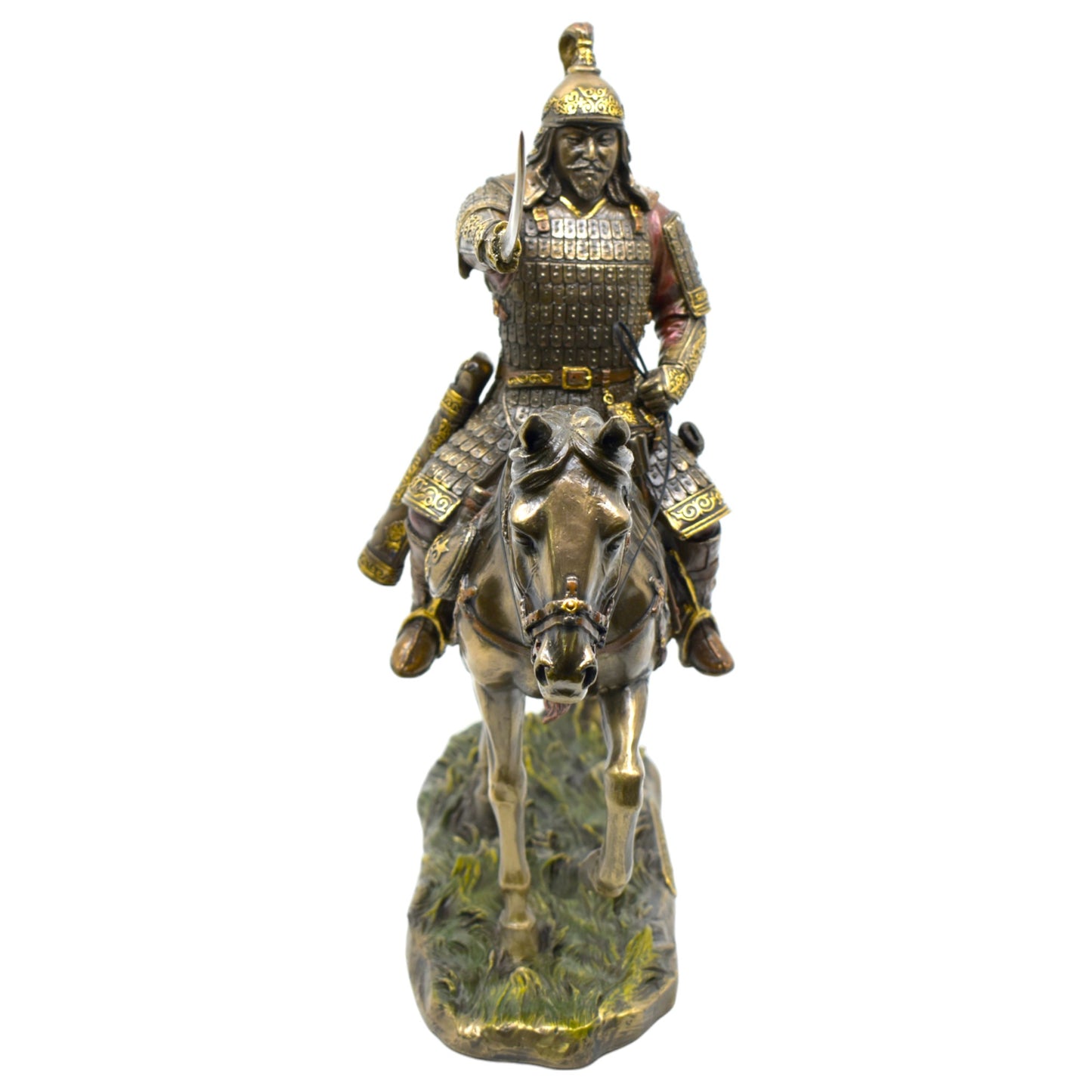 Veronese Design Cengiz Han Atlı Dekoratif Heykel 24,5 cm