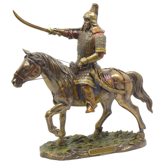 Veronese Design Cengiz Han Atlı Dekoratif Heykel 33,2 cm