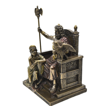 Veronese Design Zeus ve Hera Tahtta Dekoratif Heykel 28 cm