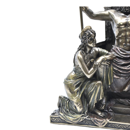 Veronese Design Zeus ve Hera Tahtta Dekoratif Heykel 28 cm
