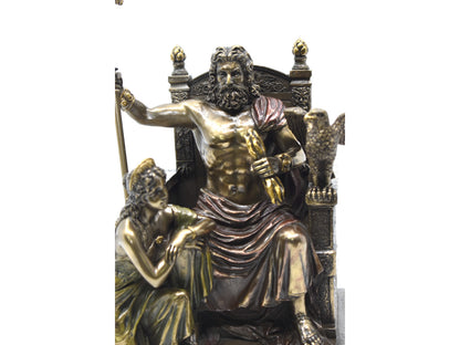 Veronese Design Zeus ve Hera Tahtta Dekoratif Heykel 28 cm