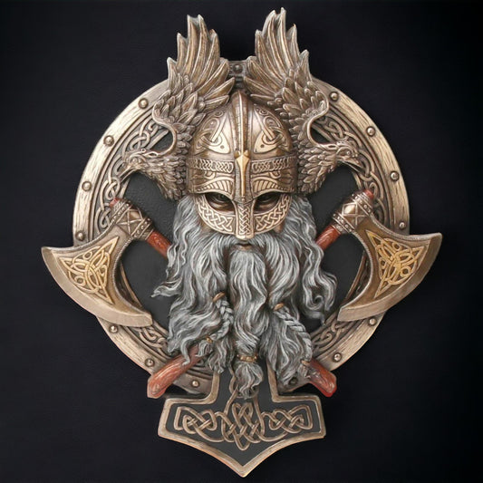 Veronese Design Viking Twin Axe Valhalla Wall Decor 27 cm