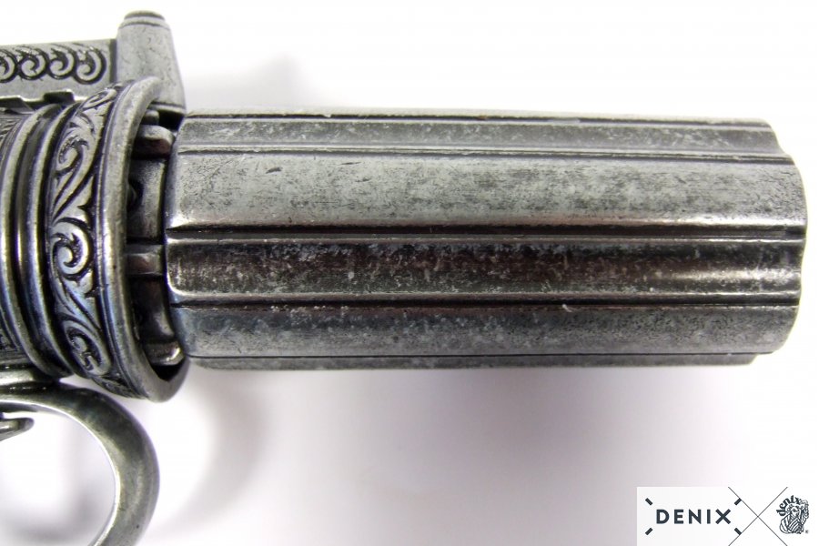 Denix 6 Barrels Pepper-Box Revolver Replica Pistol, England 1840