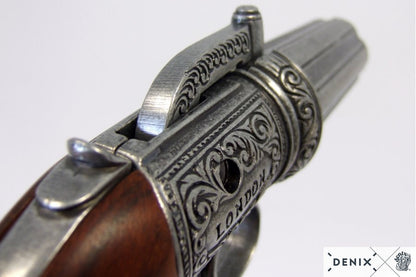 Denix 6 Barrels Pepper-Box Revolver Replica Pistol, England 1840