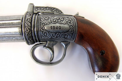 Denix 6 Barrels Pepper-Box Revolver Replica Pistol, England 1840