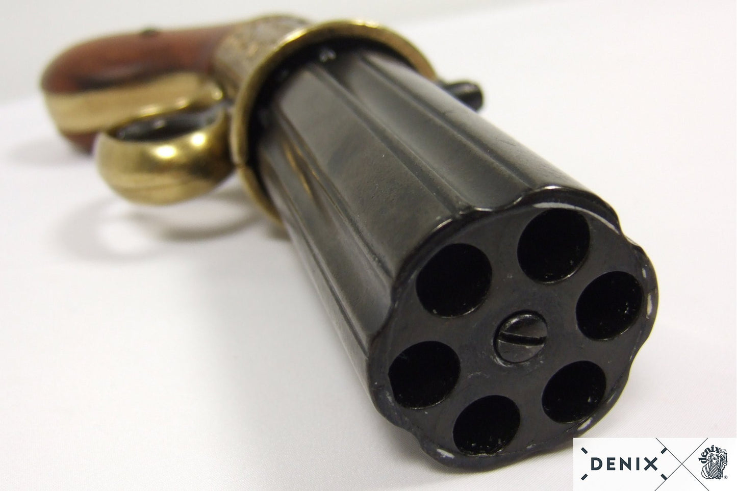 Denix 6-Barrel Pepper-Box Revolver Replica Pistol, England 1840