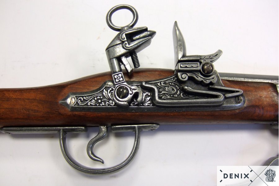 Denix 17th Century German Axe Pistol Replica - Flintlock Decorative Weapon