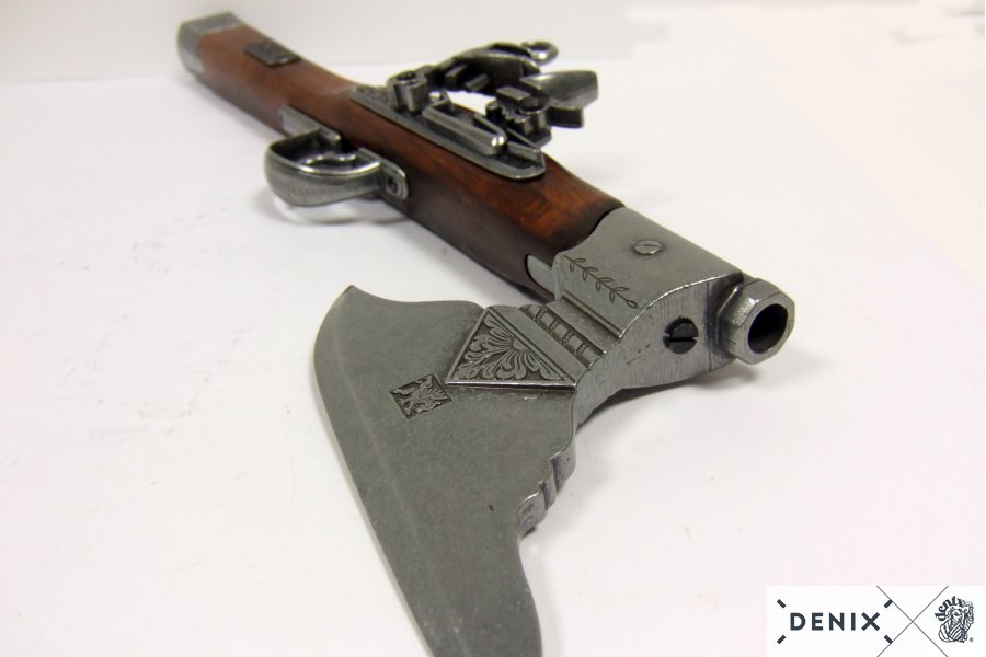 Denix 17th Century German Axe Pistol Replica - Flintlock Decorative Weapon