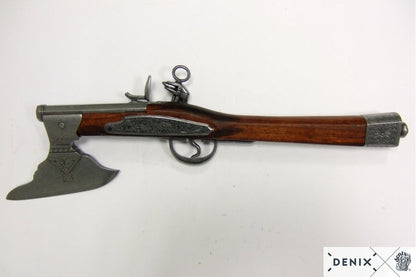 Denix 17th Century German Axe Pistol Replica - Flintlock Decorative Weapon