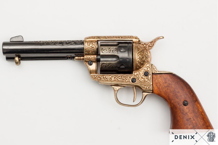 Denix Cal.45 Peacemaker Revolver 4.75" Replica Pistol, USA 1873
