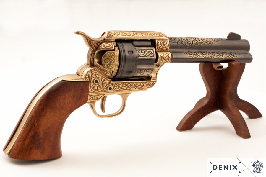 Denix Cal.45 Peacemaker Revolver 4.75" Replica Pistol, USA 1873