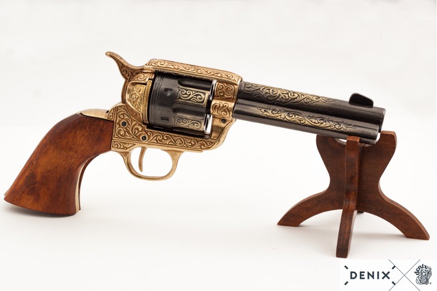 Denix Cal.45 Peacemaker Revolver 4.75" Replica Pistol, USA 1873