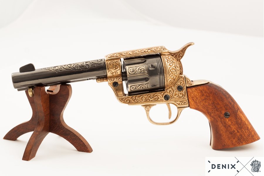 Denix Cal.45 Peacemaker Revolver 4.75" Replica Pistol, USA 1873