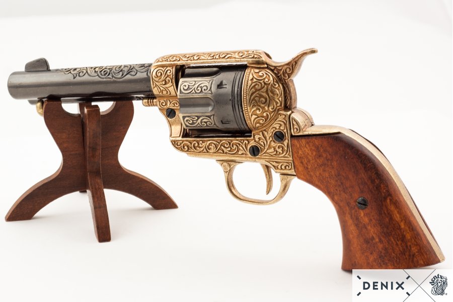 Denix Cal.45 Peacemaker Revolver 4.75" Replica Pistol, USA 1873