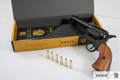 Denix Colt Peacemaker .45 Revolver Replica 4.75" + 6 Rounds – 1873 US Decorative Collection Set