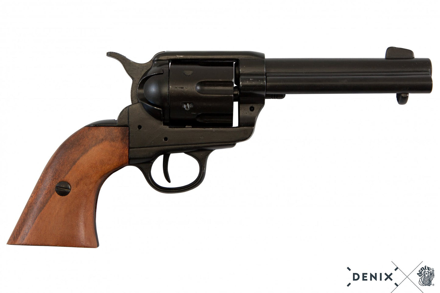 Denix Colt Peacemaker .45 Revolver Replica 4.75" + 6 Rounds – 1873 US Decorative Collection Set