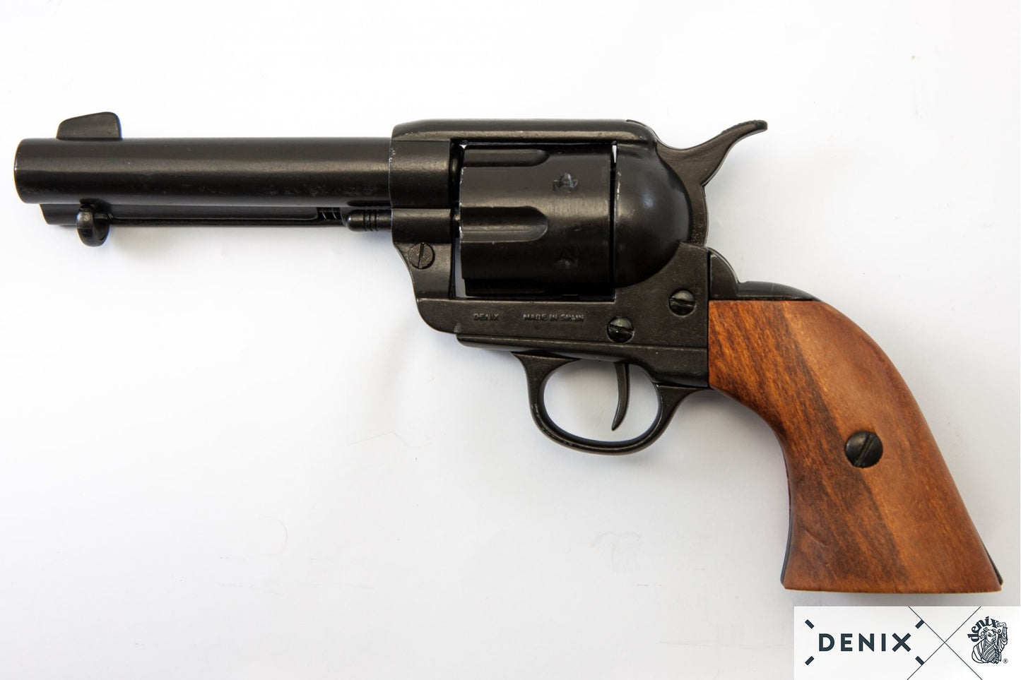 Denix Colt Peacemaker .45 Revolver Replica 4.75" + 6 Rounds – 1873 US Decorative Collection Set