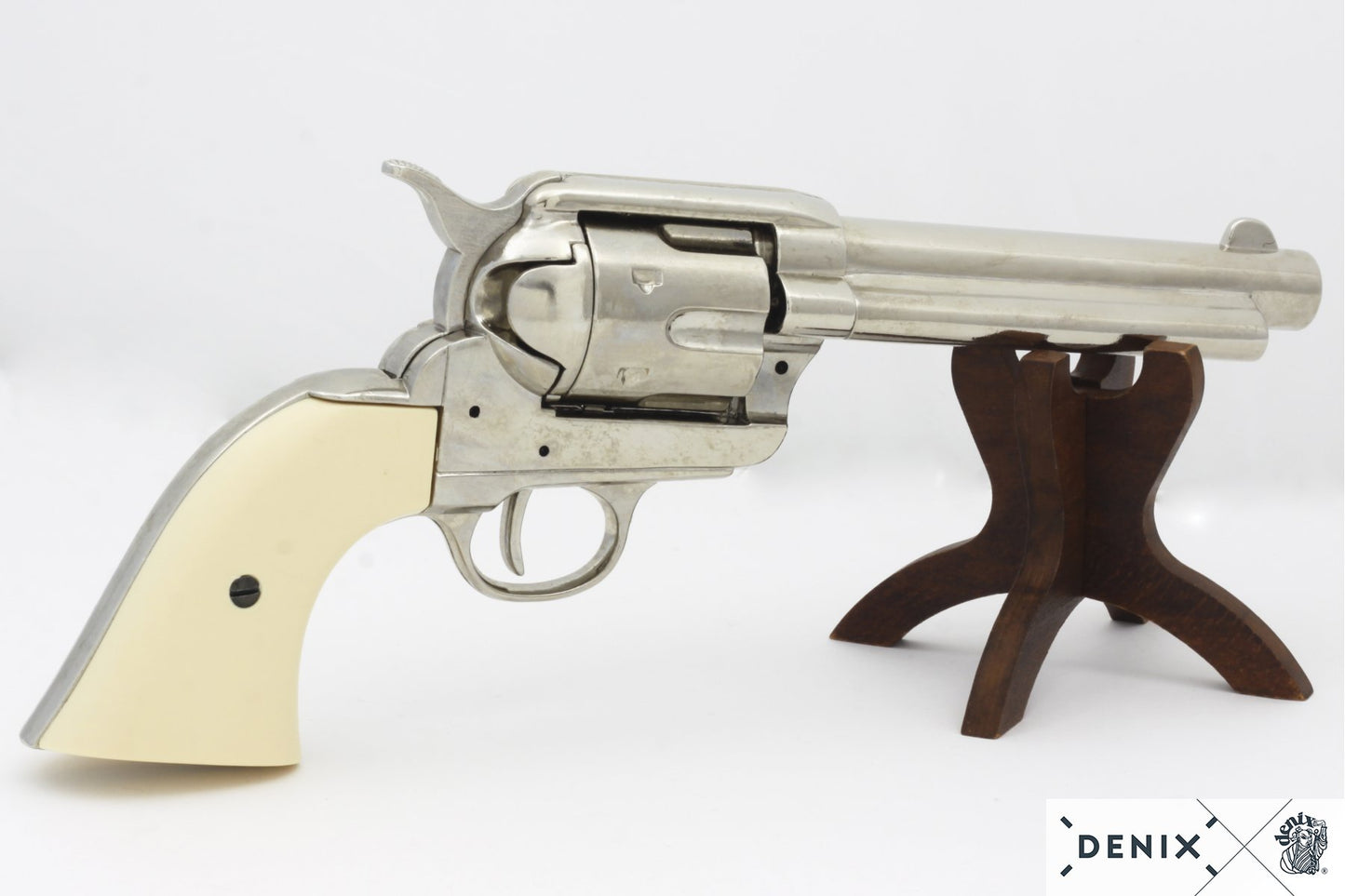 Denix Colt Single Action Army "Peacemaker" .45 Nikel Kaplama Revolver Replikası 5½" (1873)
