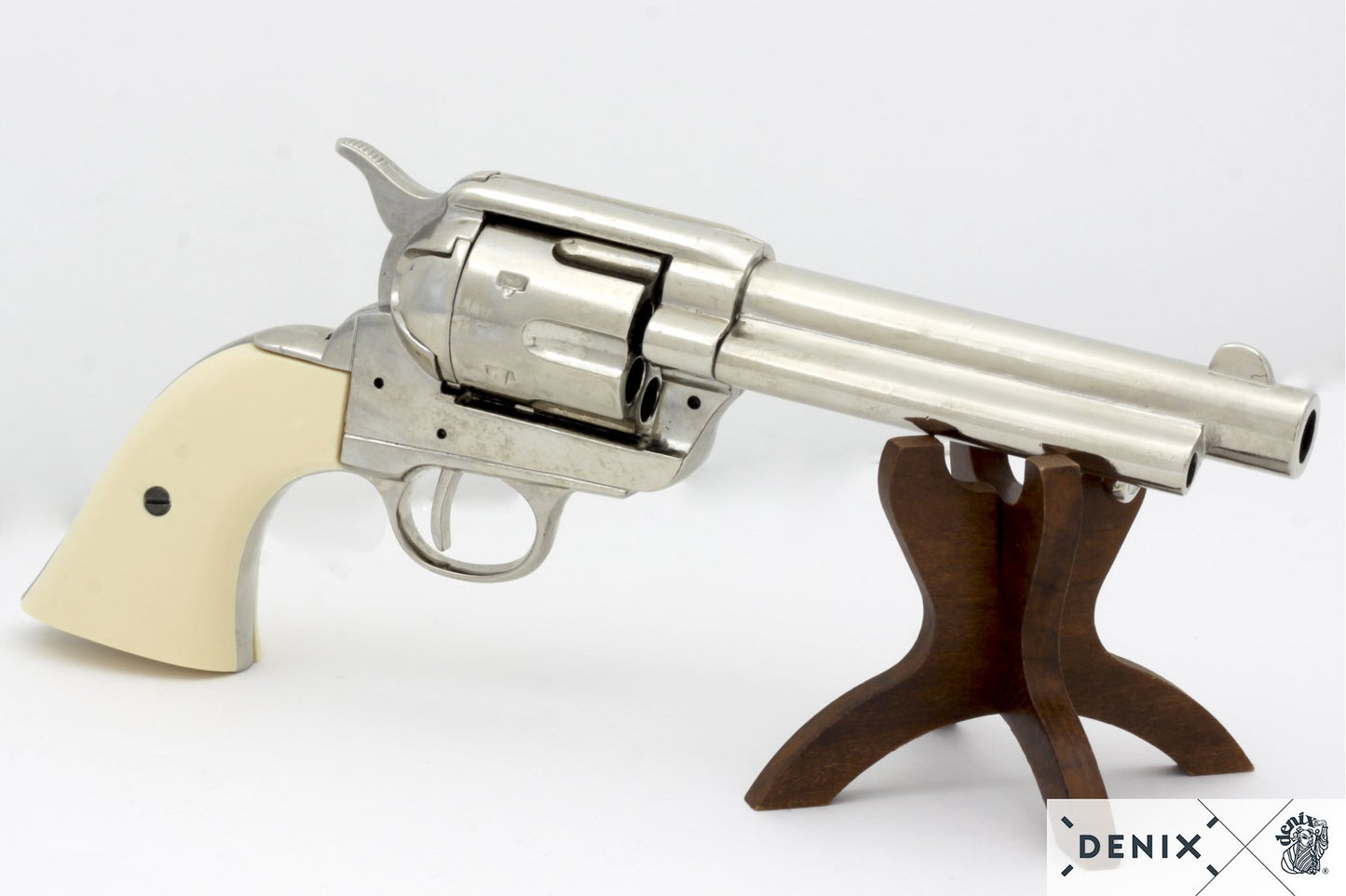 Denix Colt Single Action Army "Peacemaker" .45 Nikel Kaplama Revolver Replikası 5½" (1873)