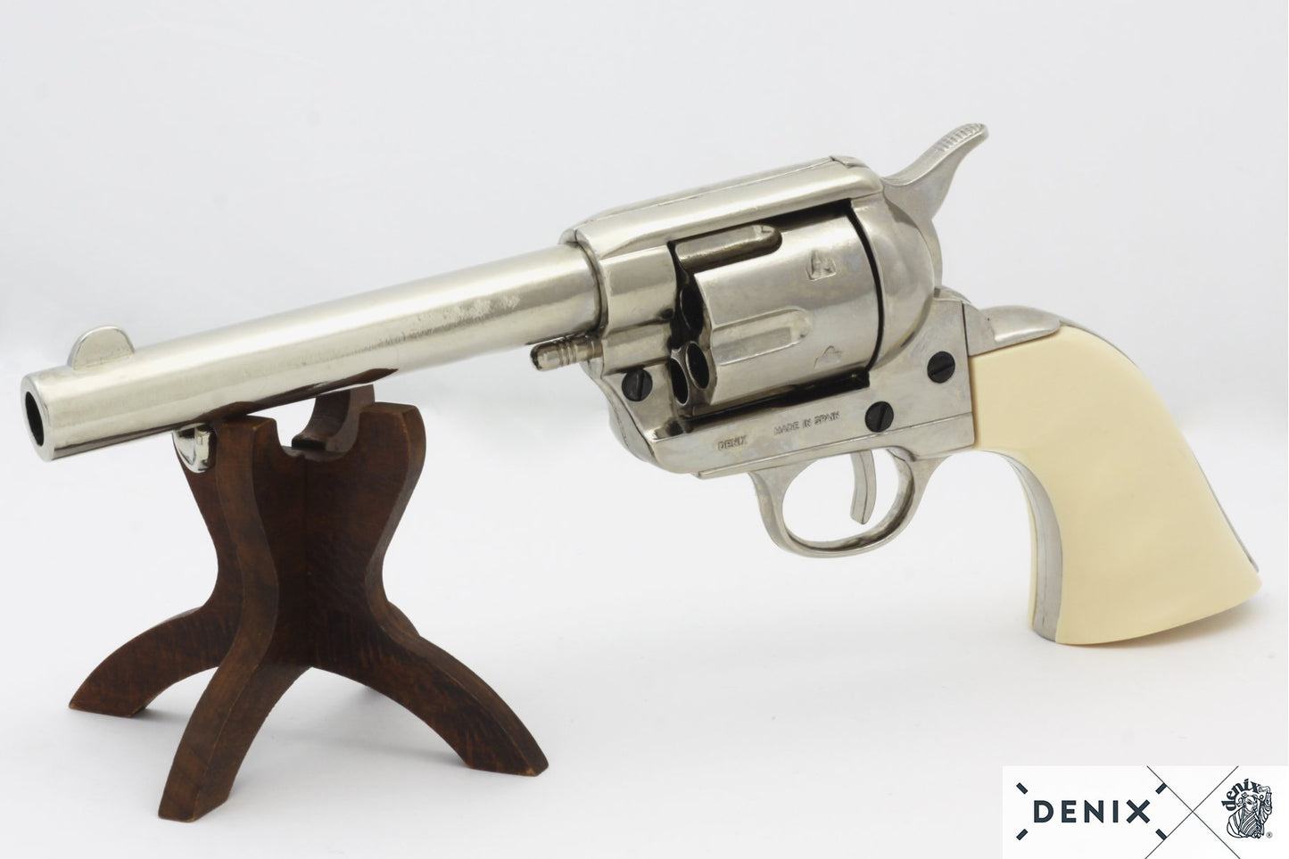 Denix Colt Single Action Army "Peacemaker" .45 Nikel Kaplama Revolver Replikası 5½" (1873)