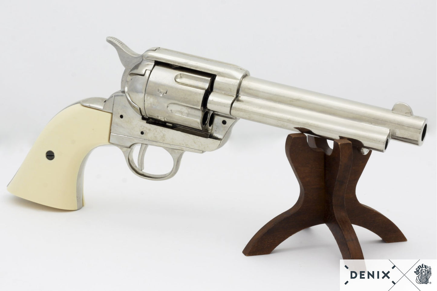 Denix Colt Single Action Army "Peacemaker" .45 Nikel Kaplama Revolver Replikası 5½" (1873)