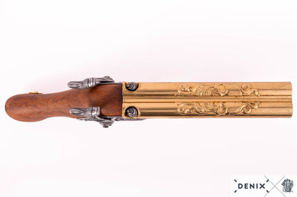 Denix Double-Barrel Percussion Pirate Pistol Replika Tabanca, 18th. C.