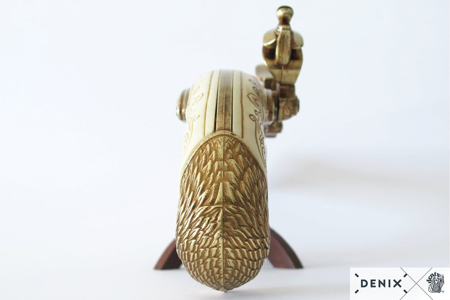 Denix Revolving 2-Barrel Flintlock Pistol Replica, France 18th C.